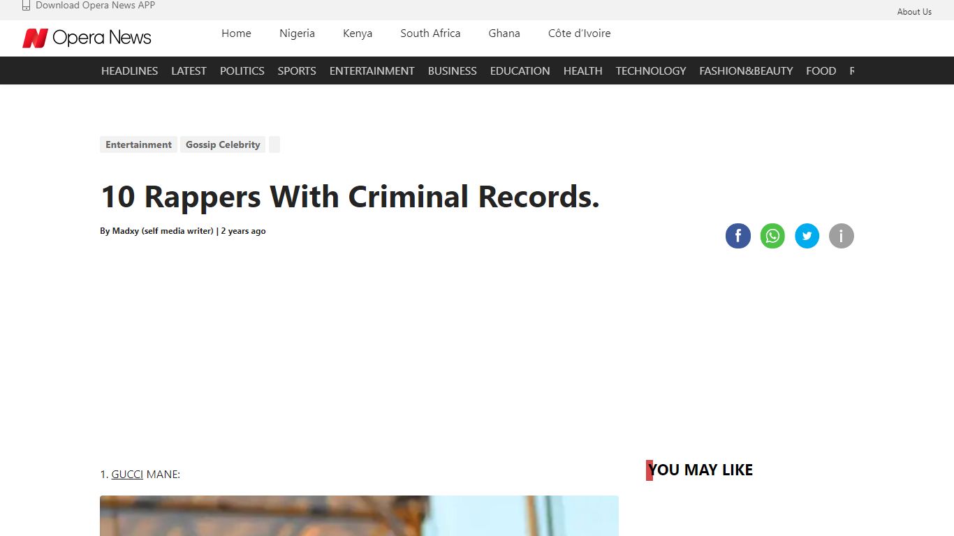 10 Rappers With Criminal Records. - Opera News